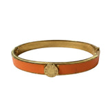 Raffia colored enamel Bangle (gold/silver)
