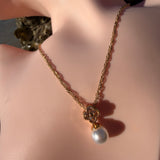 Mini clover pearl Necklace 18K GP