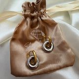 Margaux Two tone & gold circle hoop earrings