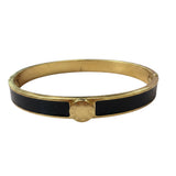 Raffia colored enamel Bangle (gold/silver)