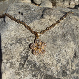 Crystal flower necklace 18K GP