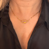 Michelle Carabiner Paper clip Split chain necklace 20”