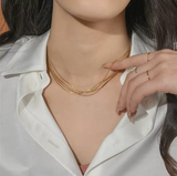 Minimalist combo layered necklace gold/silver