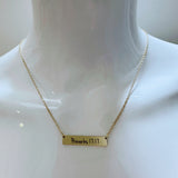 Proverbs 17:17 Gold Bar Necklace