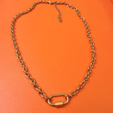 Michelle Carabiner Rolo Split chain necklace 20”