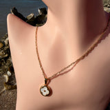 White circle clover 18K GP