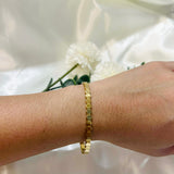 Lux Honeycomb-style bangle 18K GOLD PLATED STEEL
