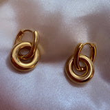Margaux Two tone & gold circle hoop earrings