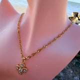 Crystal Clover 18K GP