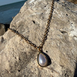 Pearl Tear drop gold necklace 18K GP