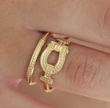 18K GP buckle ring adjustable