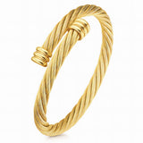 Rope twisted bracelet bangle 18K GP