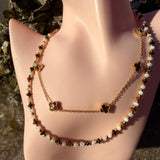 Natural Tiger eye with fresh water pearl necklace
