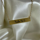 Psalm 46:5 gold bar necklace
