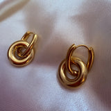 Margaux Two tone & gold circle hoop earrings