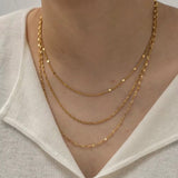 Madeline Minimalist 3 layered 18k gold plated necklace