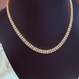 Diana 18K gold plate Tennis choker Necklace