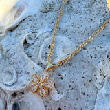 Crystal flower necklace 18K GP