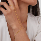 Hand Chain beaded Bracelet 18K GP