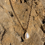 Pearl Tear drop gold necklace 18K GP