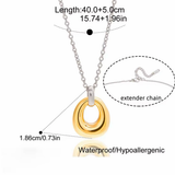 Classic Two-tone hollow geometric necklace