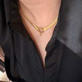 Michelle charm keeper snake necklace gold