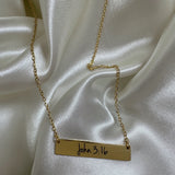 John 3:16 gold bar necklace