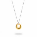 Classic Two-tone hollow geometric necklace