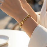 Heart Mariner chain link bracelet 18K GP