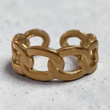 18K GP Cuban Link Adjustable ring