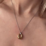 Classic Two-tone hollow geometric necklace