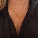 Michelle Carabiner Paper clip Split chain necklace 20”