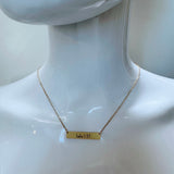 Luke 1:37 Gold Bar Necklace