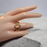 18K GP Oval loop Adjustable Ring