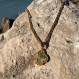 Magnificent gold clover necklace 18K GP