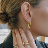 Margaux Two tone & gold circle hoop earrings