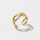Rae chain link adjustable ring
