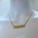 Matthew 19:26 Gold Bar Necklace