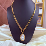 Hailey Pearl drop 18K gold plated Cuban Necklace