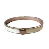 Raffia colored enamel Bangle (gold/silver)