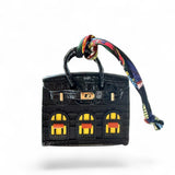 Mini House Black Bag Charm/ Tassel