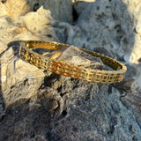 Money catcher cut out bangle 18K GP Good-luck,wealth prosperity