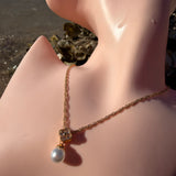 Mini clover pearl Necklace 18K GP