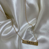 Psalm 91:4 gold bar necklace