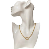 Michelle Carabiner Rolo Split chain necklace 20”