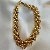 Vintage style link bracelet 18k gold/silver plated
