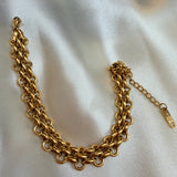 Vintage style link bracelet 18k gold/silver plated