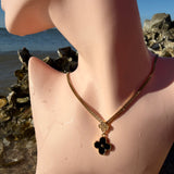 Black clover with pavè 18K GP