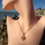 Infinity clover stone necklace 18K GP
