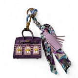 Mini House Purple Bag Charm/ Tassel